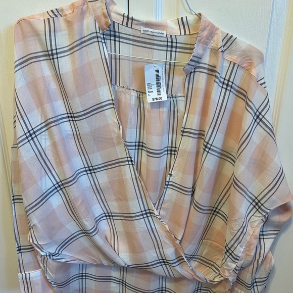 South Moon Under Plaid Surplice Top - Picture 4 of 6
